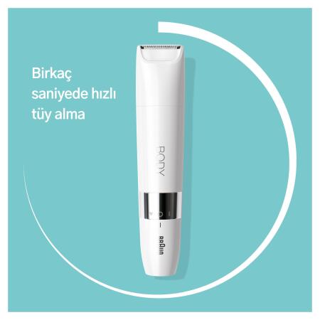 Braun Body Mini Trimmer BS1000 Vücut Tüy Kesme Makinesi + Düzeltici Tarak, Pil ve Temizleme Fırçası - 4