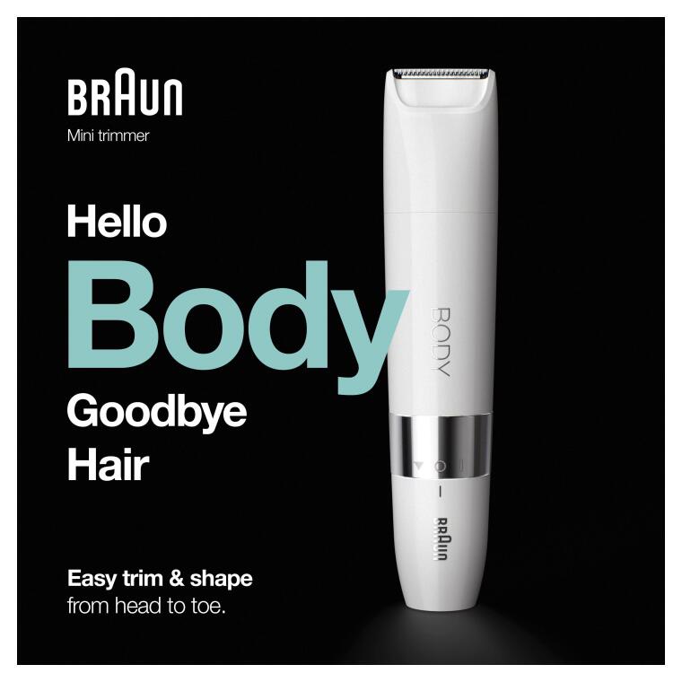 Braun Body Mini Trimmer BS1000 Vücut Tüy Kesme Makinesi + Düzeltici Tarak, Pil ve Temizleme Fırçası - 7