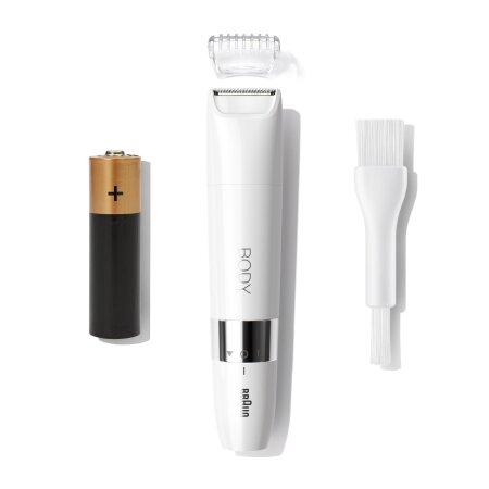 Braun Body Mini Trimmer BS1000 Vücut Tüy Kesme Makinesi + Düzeltici Tarak, Pil ve Temizleme Fırçası - 6
