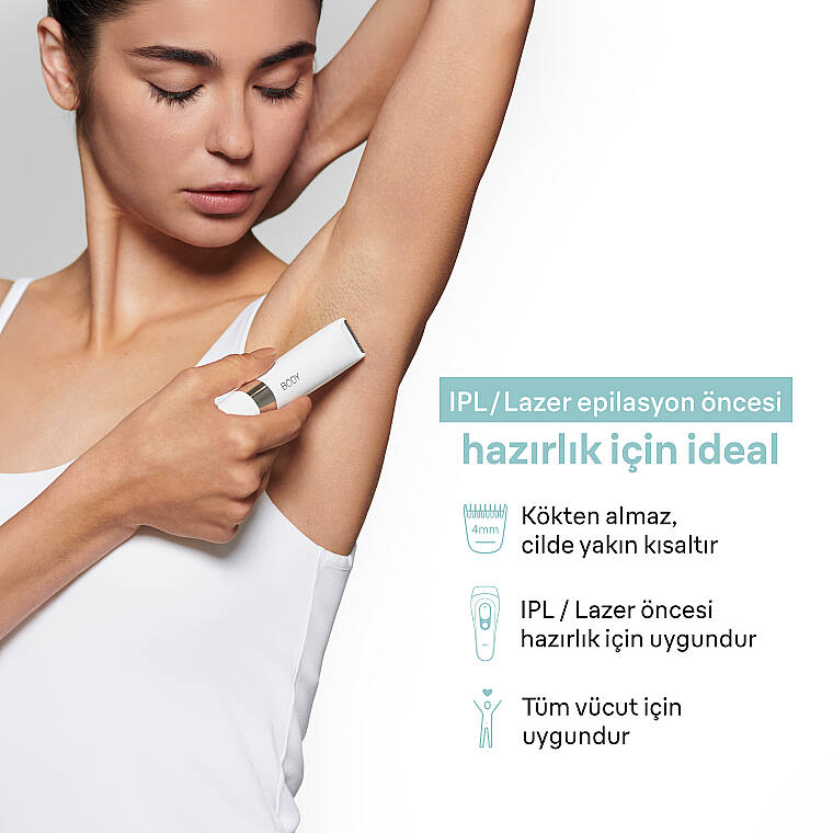 Braun Body Mini Trimmer BS1000 Vücut Tüy Kesme Makinesi + Düzeltici Tarak, Pil ve Temizleme Fırçası - 2