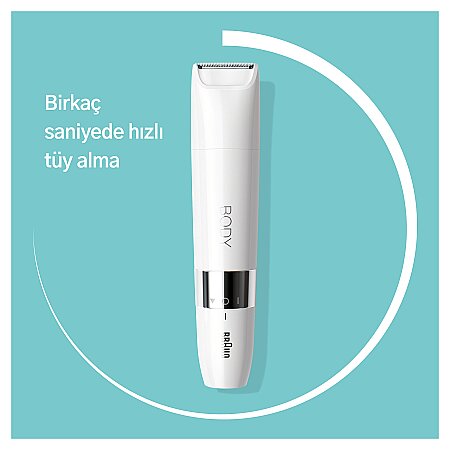 Braun Body Mini Trimmer BS1000 Vücut Tüy Kesme Makinesi + Düzeltici Tarak, Pil ve Temizleme Fırçası - 5