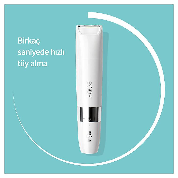Braun Body Mini Trimmer BS1000 Vücut Tüy Kesme Makinesi + Düzeltici Tarak, Pil ve Temizleme Fırçası - 5