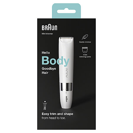 Braun Body Mini Trimmer BS1000 Vücut Tüy Kesme Makinesi + Düzeltici Tarak, Pil ve Temizleme Fırçası - 8