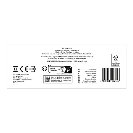 Braun BRHD155E HD1.55 Difüzörlü Saç Kurutma Makinesi, 2 Başlıklı, 1800W - 9
