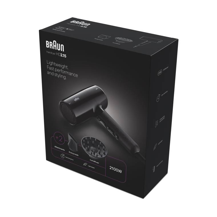 Braun BRHD215E HD2.15 Difüzörlü Saç Kurutma Makinesi, 2 Başlıklı, 2100W - 10