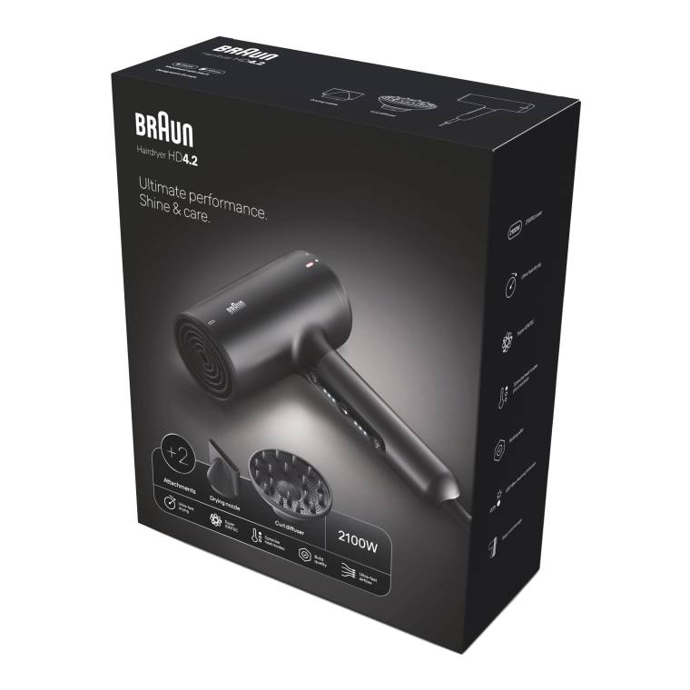 Braun BRHD425E HD4.2 IONTEC Difüzörlü Saç Kurutma Makinesi, 2 Başlıklı, 2100W - 2