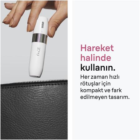 Braun FS1000 Mini Yüz Tüy Alma Makinesi Pil Ve Temizleme Fırçası, Seyahat Boy, Kablosuz Kullanım - 6
