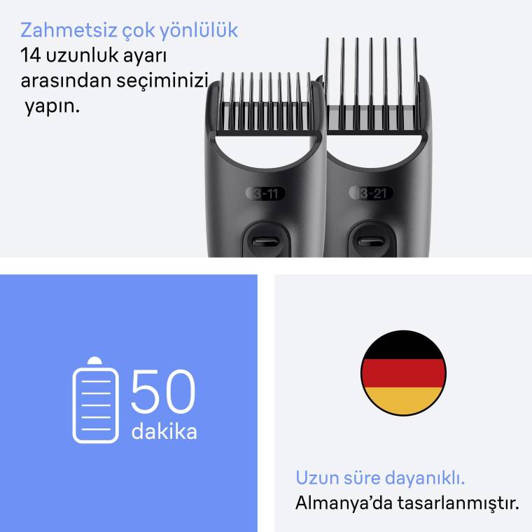 Braun Hepsi Bir Arada Series 3, 4’ü 1 arada Tıraş Kiti, Keskin Bıçak, 14 Uzunluk, AIO3500 - 5