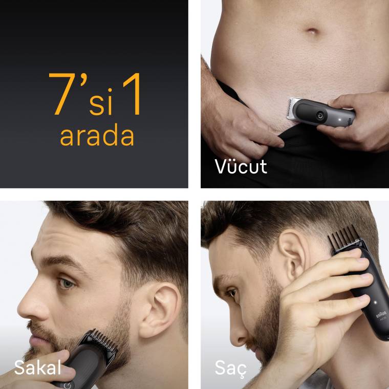 Braun Hepsi Bir Arada Series 5, 7’si 1 arada Tıraş Kiti, Keskin Bıçak, Vücut Tıraşı AIO5520 - 3