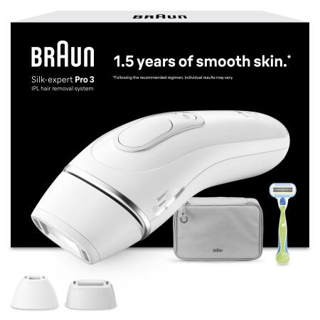 Braun IPL Silk·expert Pro 3, Evde Tüy Alma, Çanta, Venus Tıraş Makinesi, 2 Başlık ile, PL3122