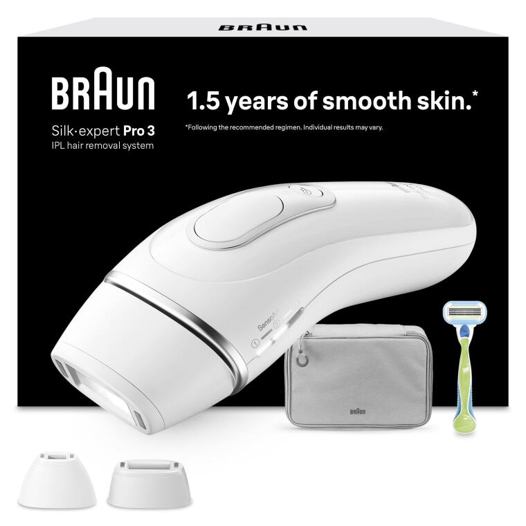 Braun IPL Silk·expert Pro 3, Evde Tüy Alma, Çanta, Venus Tıraş Makinesi, 2 Başlık ile, PL3122 - 1