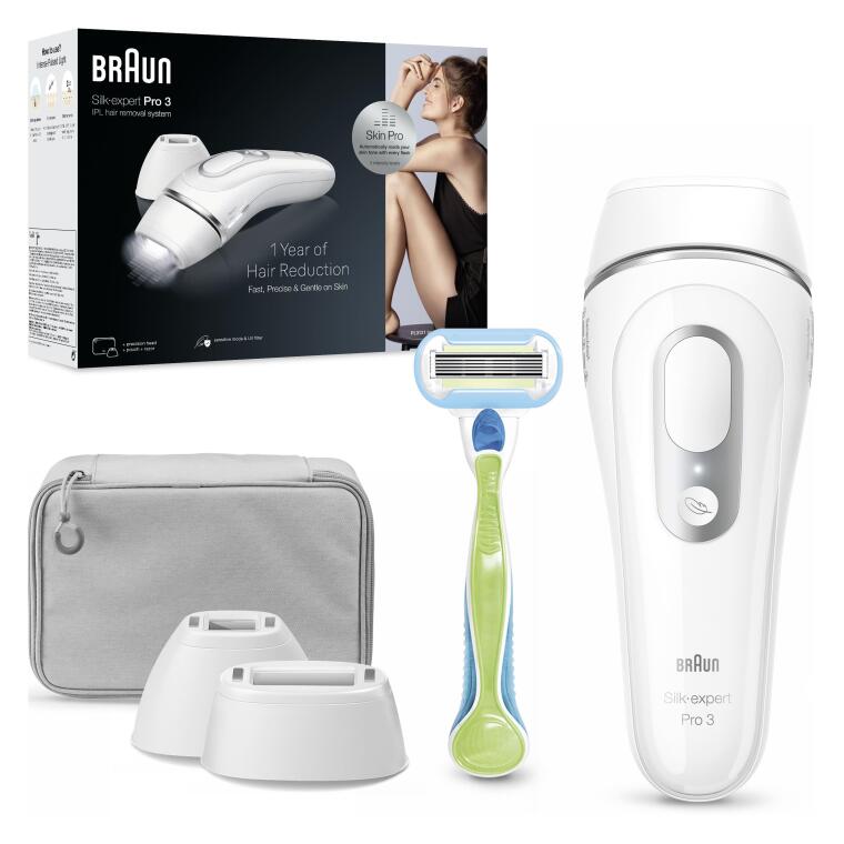 Braun IPL Silk·expert Pro 3, Evde Tüy Alma, Çanta, Venus Tıraş Makinesi, 2 Başlık ile, PL3122 - 8