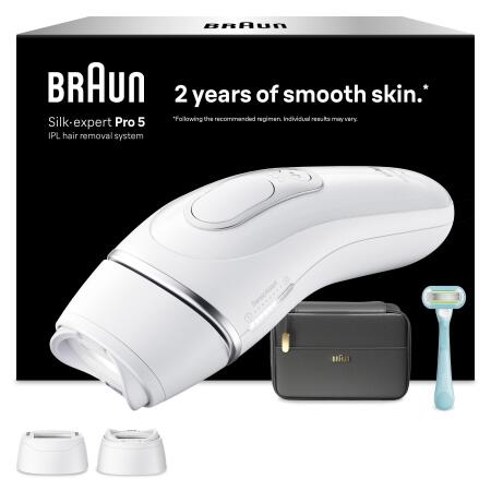 Braun IPL Silk·expert Pro 5, Evde Lazerle Tüy Alma, Çanta, Gillette Venus, 2 Başlık, PL5234