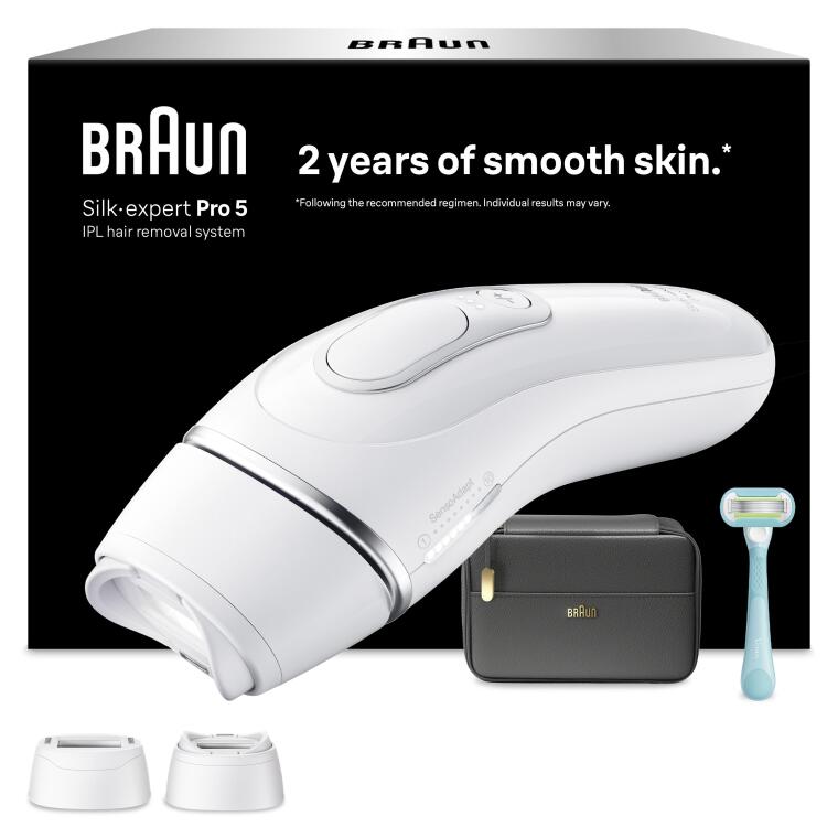 Braun IPL Silk·expert Pro 5, Evde Lazerle Tüy Alma, Çanta, Gillette Venus, 2 Başlık, PL5234 - 1