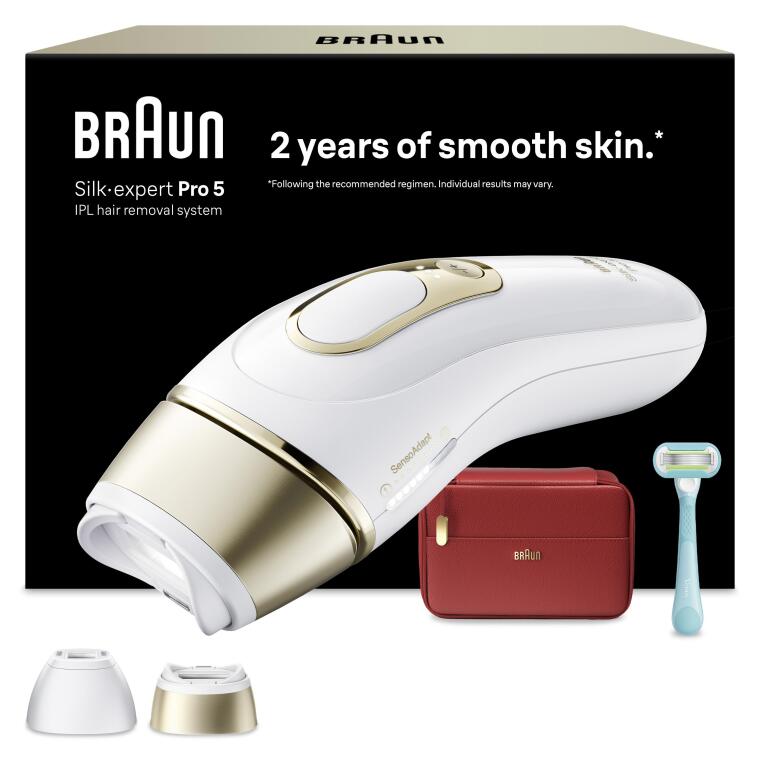 Braun IPL Silk·expert Pro 5, Evde Lazerle Tüy Alma, Çanta, Gillette Venus, 2 Başlık, PL5221 - 1