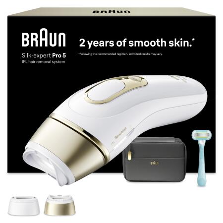 Braun IPL Silk·expert Pro 5, Evde Lazerle Tüy Alma, Çanta, Gillette Venus, 2 Başlık, PL5251