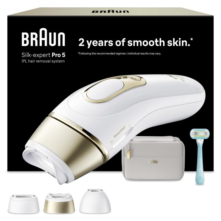 Braun IPL Silk·expert Pro 5, Evde Lazerle Tüy Alma, Çanta, Gillette Venus, 3 Başlık, PL5311 - 1