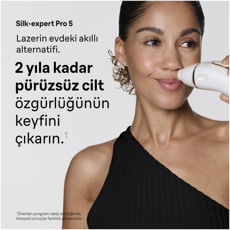 Braun IPL Silk·expert Pro 5, Evde Lazerle Tüy Alma, Mini Yüz Tüy Alma Cihazı, 4 Başlık, PL5412 - 2