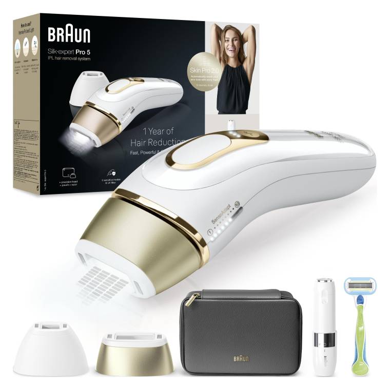 Braun IPL Silk·expert Pro 5, Evde Tüy Alma, Çanta, Venus Tıraş Makinesi, 2 Başlık ile, PL5146 - 1