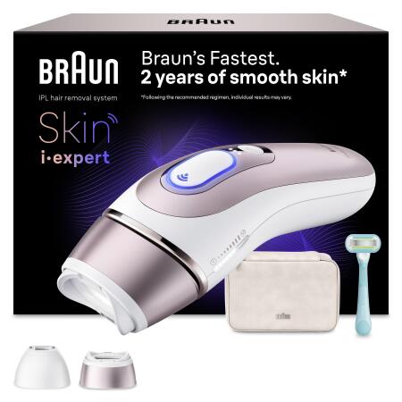Braun IPL Skin i·expert, Evde Lazerle Tüy Alma, App ile, Çanta, Gillette Venus, 2 Başlık, PL7211