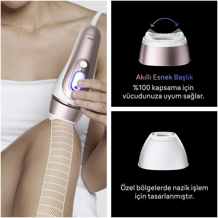 Braun IPL Skin i·expert, Evde Lazerle Tüy Alma, App ile, Çanta, Gillette Venus, 2 Başlık, PL7211 - 6
