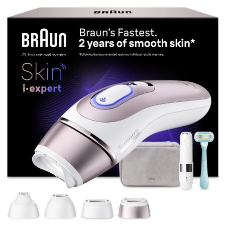 Braun IPL Skin i·expert, Evde Lazerle Tüy Alma, App ile, Mini Yüz Tüy Alma Cihazı, 4 Başlık, PL7432