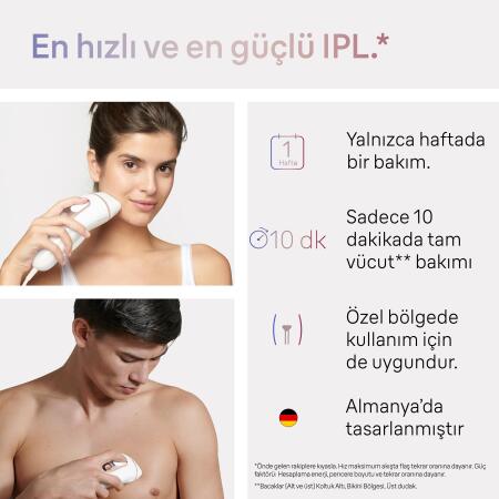 Braun IPL Skin i·expert, Evde Tüy Alma, Ücretsiz Uygulama, Çanta, Gillette Venus, 3 Başlık, PL7257 - 6