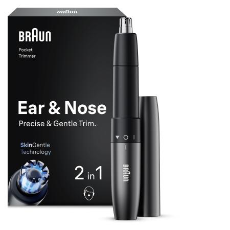 Braun Kulak ve Burun Düzeltici, Cep Boyutu, Çift Bıçak, SkinGentle, EN20