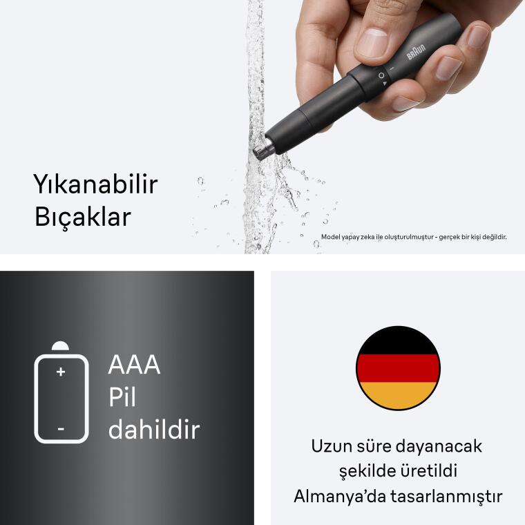 Braun Kulak ve Burun Düzeltici, Cep Boyutu, Çift Bıçak, SkinGentle, EN20 - 6