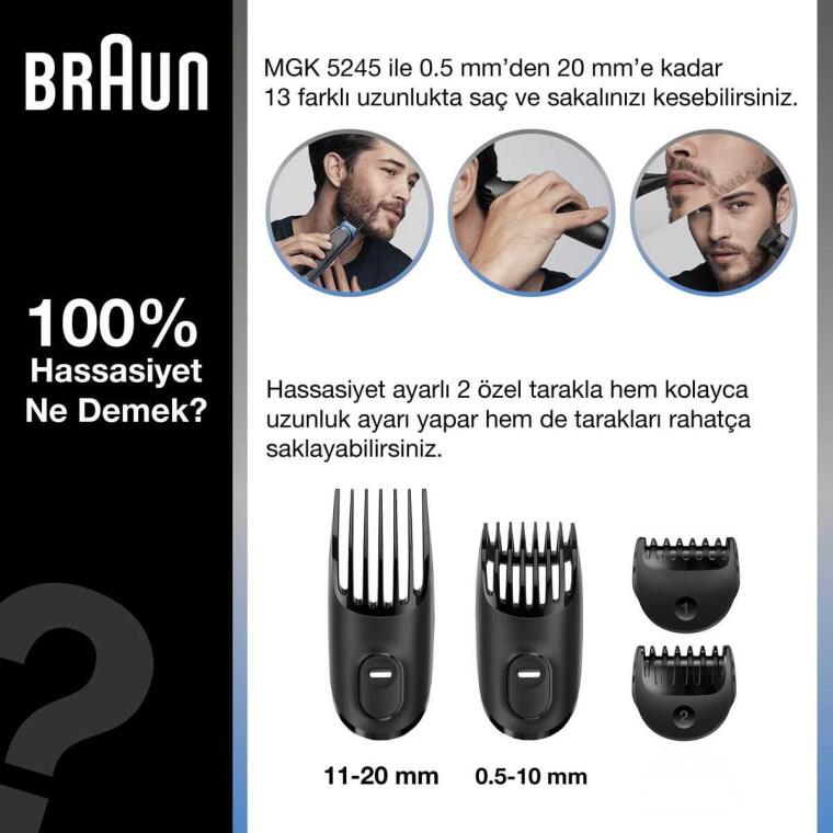 Braun MGK 5245 Erkek Bakım Kiti 7in1 Şekillendirici + Gillette Hediye - 2
