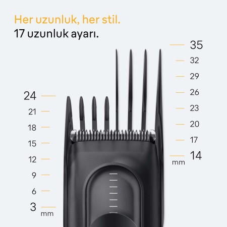 Braun Saç Kesme Makinesi Series 5, +3 Aksesuar, Ömür Boyu Keskin Bıçak, 17 Uzunluk, HC5530 - 4