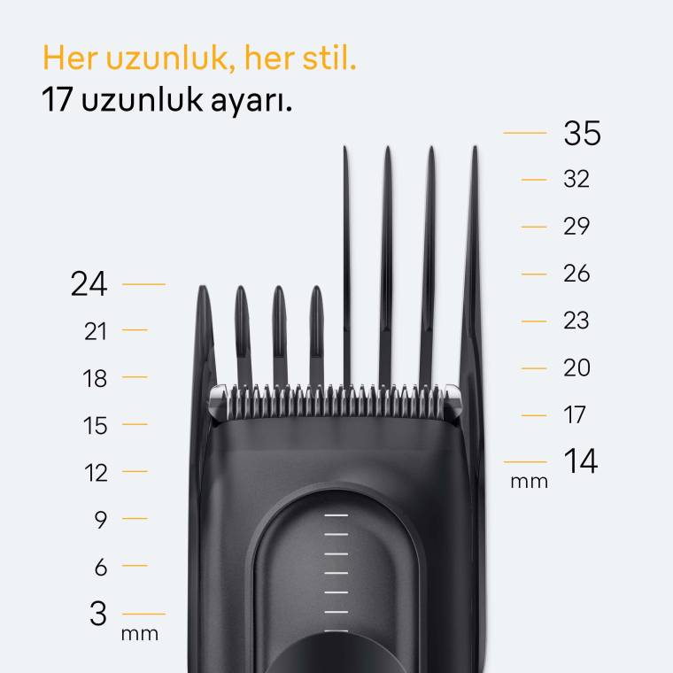 Braun Saç Kesme Makinesi Series 5, +3 Aksesuar, Ömür Boyu Keskin Bıçak, 17 Uzunluk, HC5530 - 4