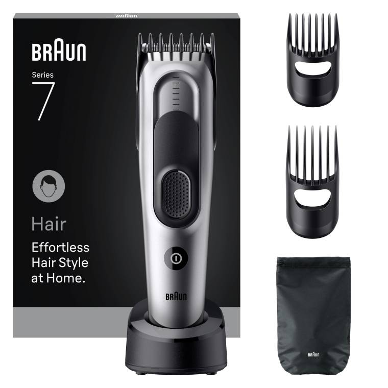 Braun Saç Kesme Makinesi Series 7, +5 Aksesuar, Ömür Boyu Keskin Bıçak, 17 Uzunluk, HC7590 - 1