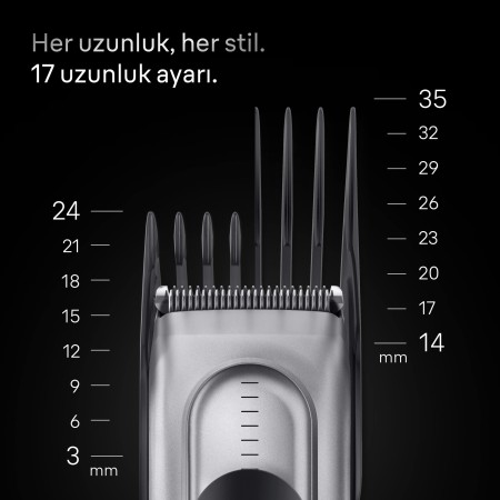 Braun Saç Kesme Makinesi Series 7, +5 Aksesuar, Ömür Boyu Keskin Bıçak, 17 Uzunluk, HC7590 - 4