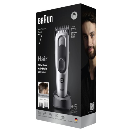 Braun Saç Kesme Makinesi Series 7, +5 Aksesuar, Ömür Boyu Keskin Bıçak, 17 Uzunluk, HC7590 - 9