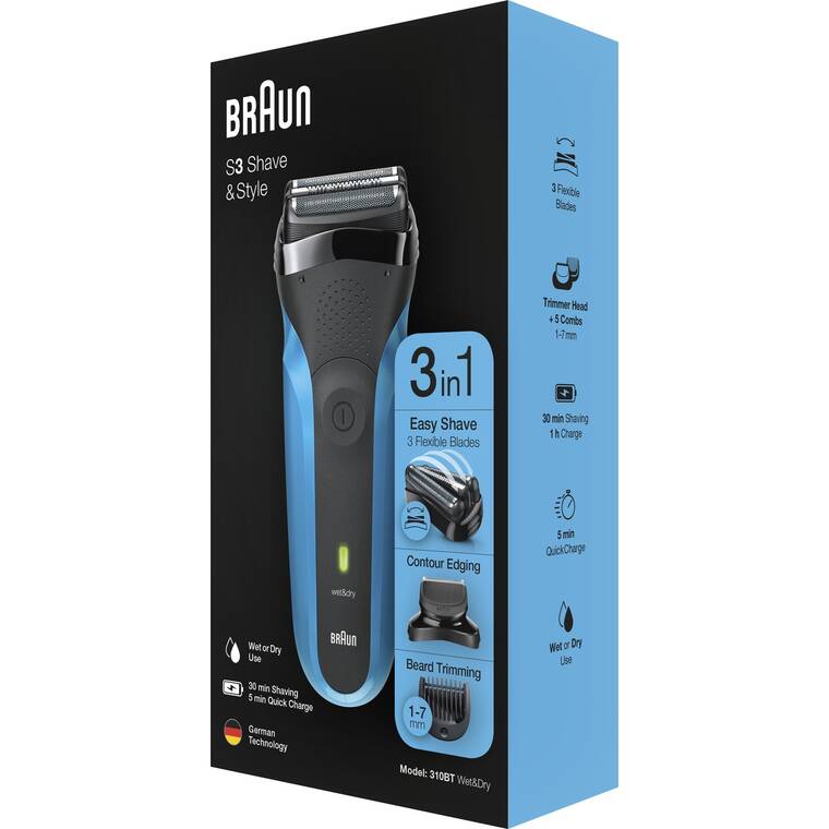 Braun Series 3 310 BT BLUE 3’ü 1 Arada Sakal Şekilendirici ve Tıraş Makinesi - 8