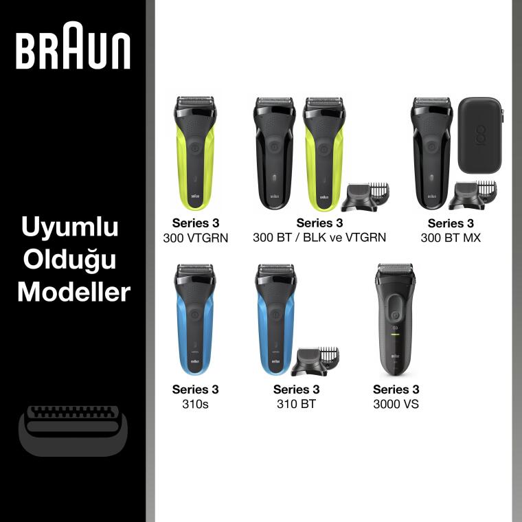 Braun Series 3 21B Tıraş Makinesi Yedek Başlığı - Siyah - 2
