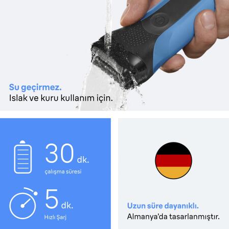 Braun Series 3 Elektrikli Sakal Şekillendirici ve Tıraş Makinesi, Islak ve Kuru, 310BT - 5