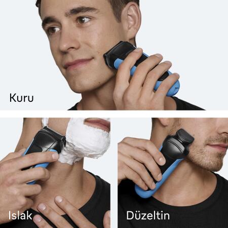 Braun Series 3 Elektrikli Sakal Şekillendirici ve Tıraş Makinesi, Islak ve Kuru, 310BT - 4