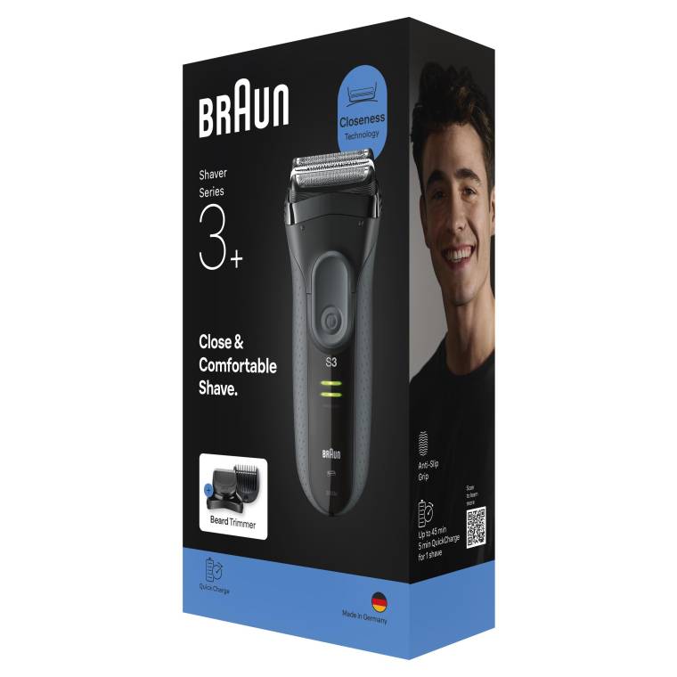 Braun Series 3+ Elektrikli Tıraş Makinesi, Kuru, 3000BT - 8