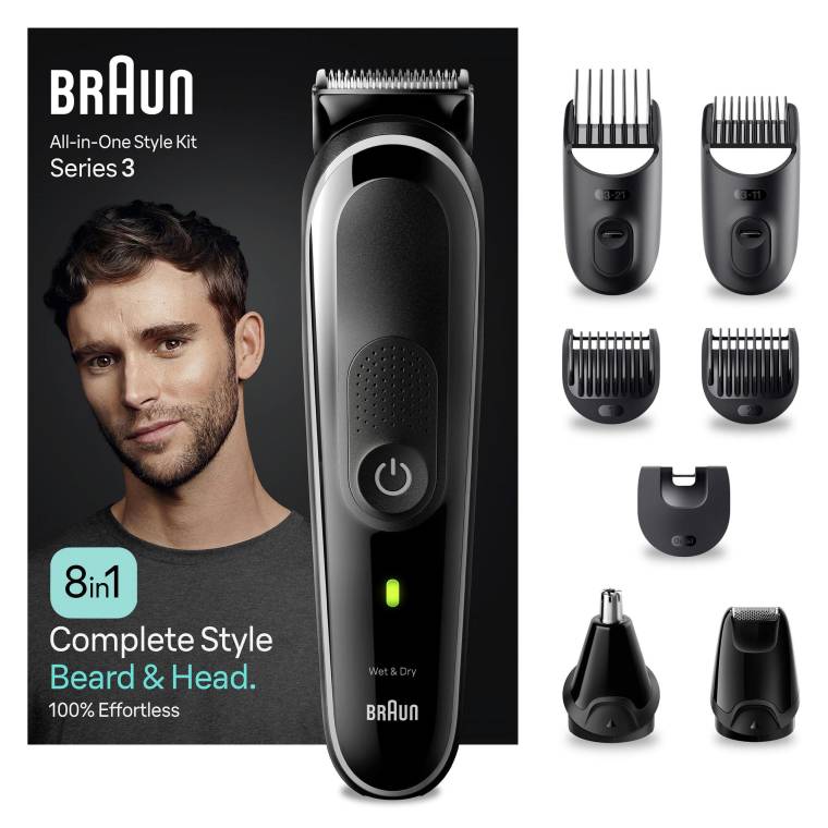Braun Series 3 MGK3440 Hepsi Bir Arada Şekillendirme Seti, 8’i 1 Arada Erkek Bakım Kiti - 1