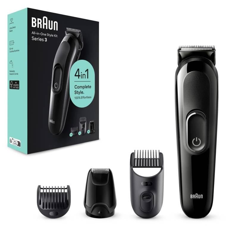 Braun Series 3 SK3400 Hepsi Bir Arada Şekillendirme Seti, 4’ü 1 Arada Erkek Bakım Kiti - 7