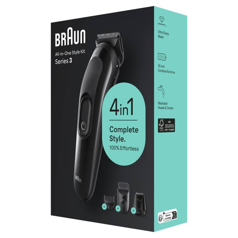 Braun Series 3 SK3400 Hepsi Bir Arada Şekillendirme Seti, 4’ü 1 Arada Erkek Bakım Kiti - 8