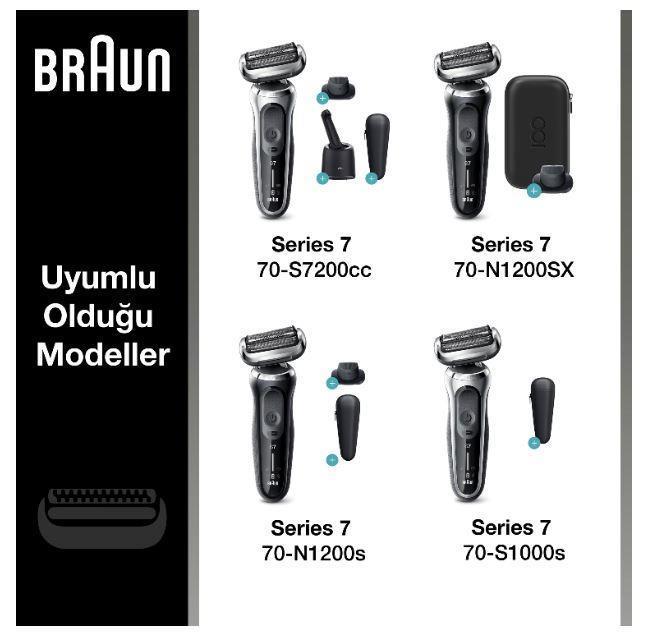 Braun Series 7 73S Tıraş Makinesi Yedek Başlığı - Gümüş - 2
