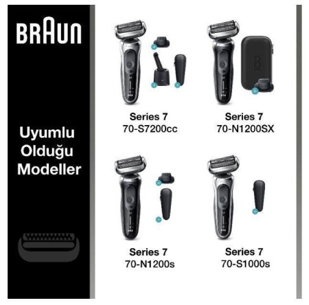 Braun Series 7 73S Tıraş Makinesi Yedek Başlığı - Gümüş - 2