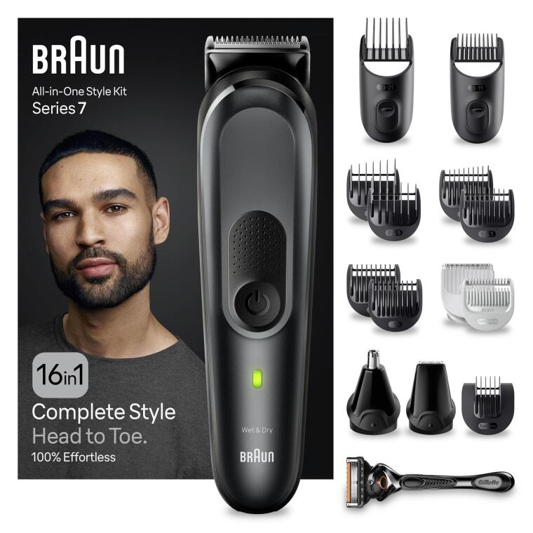 Braun Series 7 MGK7470 Hepsi Bir Arada Şekillendirme Seti, 16’sı 1 Arada Erkek Bakım Kiti - 1