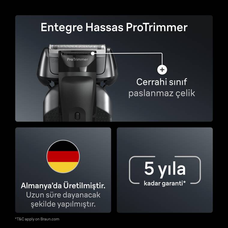 Braun Series 8 Elektrikli Tıraş Makinesi, Islak ve Kuru, Şarj Standı, 8617S - 5