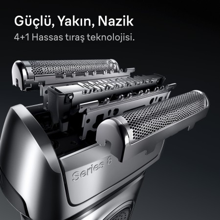 Braun Series 8 Elektrikli Tıraş Makinesi, Islak ve Kuru, Şarj Standı, 8617S - 4