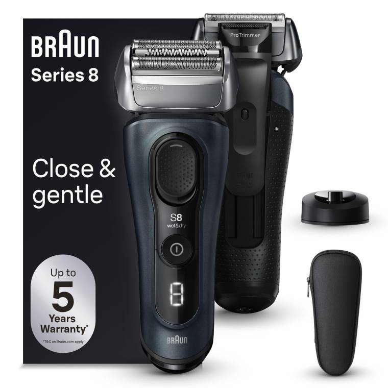 Braun Series 8 Elektrikli Tıraş Makinesi, Şarj Standı, Islak ve Kuru, 8513s, Gri - 1