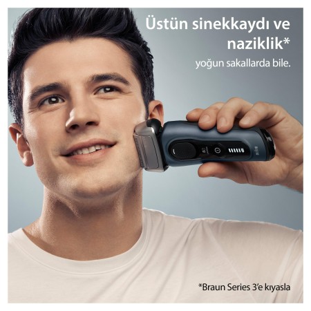 Braun Series 8 Elektrikli Tıraş Makinesi, Şarj Standı, Islak ve Kuru, 8513s, Gri - Thumbnail